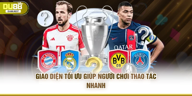 Giao diện tối ưu giúp người chơi thao tác nhanh và theo dõi trận đấu mượt mà